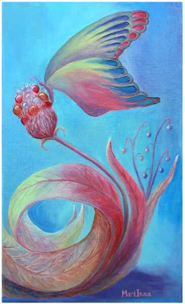 Картина под названием "Abstract Flowers Pa…" - Inna Martynenko, Подлинное произведение искусства, Масло Установлен на Деревя…