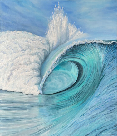 Pittura intitolato "Wave painting  Surf…" da Inna Martynenko, Opera d'arte originale, Olio