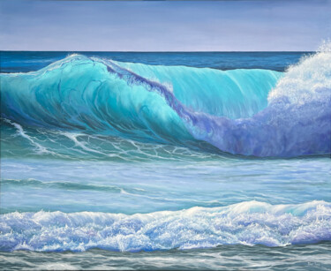 Painting titled "Wave" by Inna Martynenko, Original Artwork, Oil