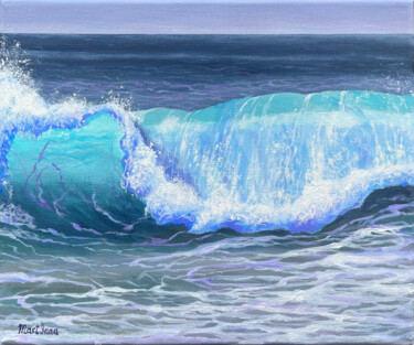 Painting titled "Wave painting" by Inna Martynenko, Original Artwork, Acrylic Mounted on Wood Stretcher frame