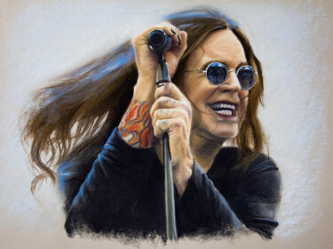 Drawing titled "Ozzy Osbourne" by Inna Medvedeva, Original Artwork, Pastel