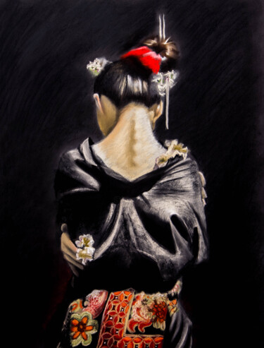 Dessin intitulée "Japanese girl" par Inna Medvedeva, Œuvre d'art originale, Pastel