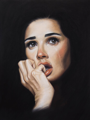 Рисунок под названием "Demi Moore" - Inna Medvedeva, Подлинное произведение искусства, Пастель