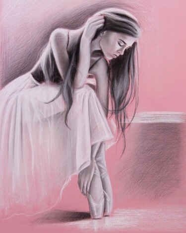 Drawing titled "Ballerina" by Inna Medvedeva, Original Artwork, Pastel
