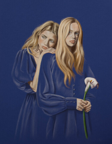 Tekening getiteld "Blondies" door Inna Medvedeva, Origineel Kunstwerk, Pastel