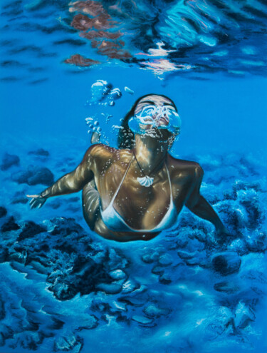 Рисунок под названием "Blue world" - Inna Medvedeva, Подлинное произведение искусства, Пастель