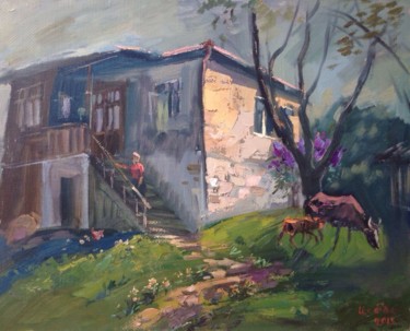 Картина под названием "Дом в Цабале" - Sasun Torosyan, Подлинное произведение искусства, Масло