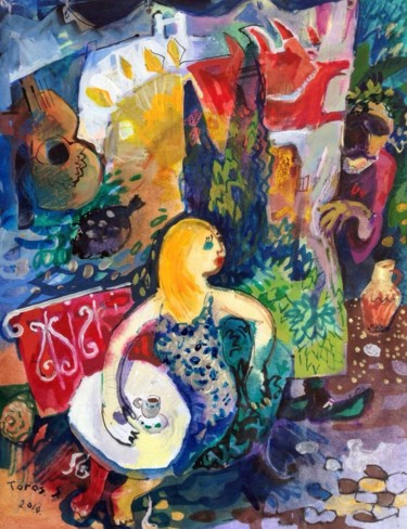 Картина под названием "Сухумское лето" - Sasun Torosyan, Подлинное произведение искусства, Акрил
