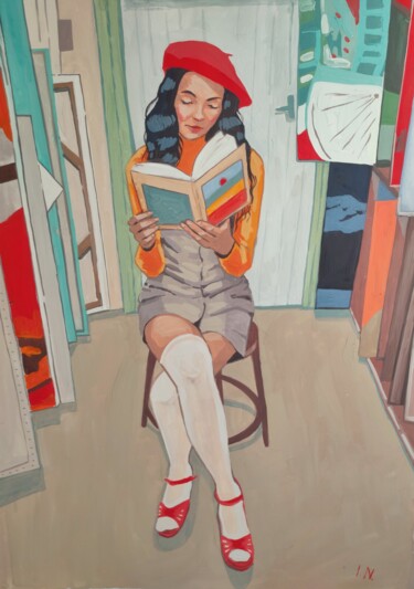Painting titled ""Open Book"" by Inna Novobranets, Original Artwork, Gouache