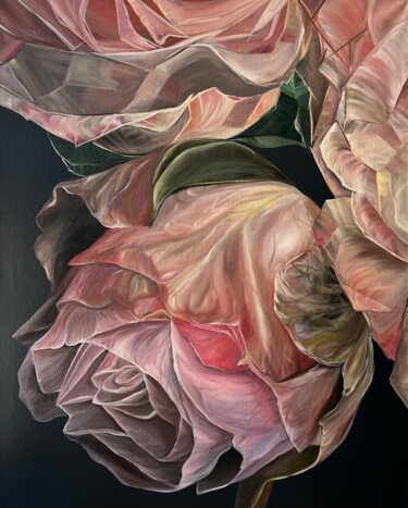 Картина под названием "Roses in the Night" - Inna Sumina, Подлинное произведение искусства, Масло