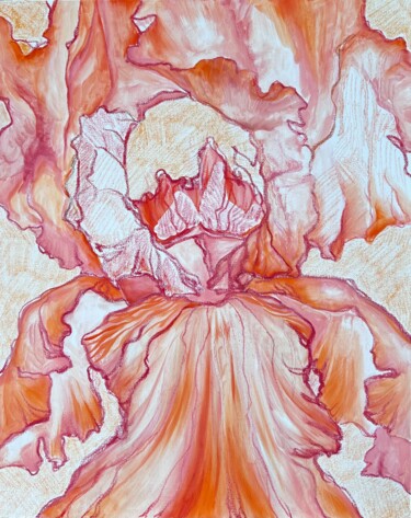 Painting titled "Orange Sky" by Inna Sumina, Original Artwork, Oil