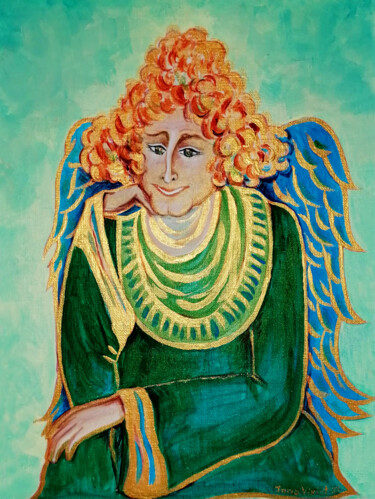 Peinture intitulée "Ange gardien" par Inna Viriot, Œuvre d'art originale, Acrylique Monté sur Carton
