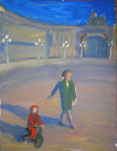 Painting titled "Enfance.Promenade a…" by Inna Skliarevskaia, Original Artwork