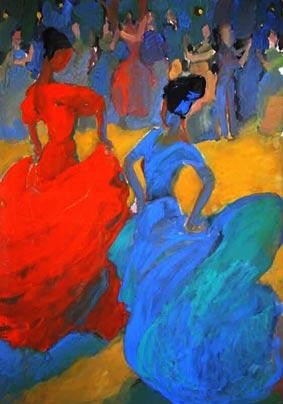 Peinture intitulée "Flamenco. Les danse…" par Inna Skliarevskaia, Œuvre d'art originale, Autre