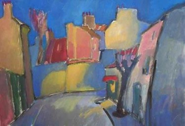 Peinture intitulée "Banlieu. Le soir, l…" par Inna Skliarevskaia, Œuvre d'art originale