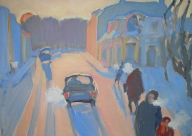 Peinture intitulée "Il gele. Le soir d'…" par Inna Skliarevskaia, Œuvre d'art originale