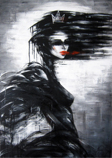 Peinture intitulée "Black Swan 2" par Inna Ulianytska, Œuvre d'art originale, Acrylique