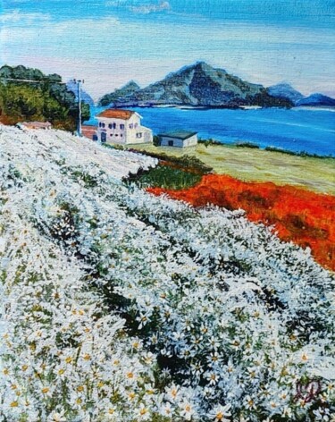 Pittura intitolato "Infinite daisies" da Inna Herasymenko, Opera d'arte originale, Acrilico