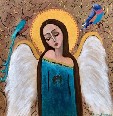 Painting titled "Angel1" by Inna Montano, Original Artwork, Acrylic