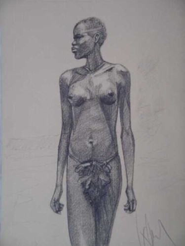 Drawing titled "a black girl" by Inka, Original Artwork, Other