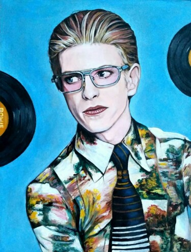 Картина под названием "David Bowie" - Inna Lagun, Подлинное произведение искусства, Акрил