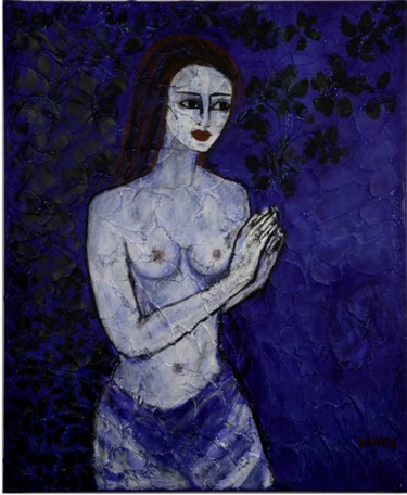 Peinture intitulée "Blue Ivory" par Innox, Œuvre d'art originale, Acrylique
