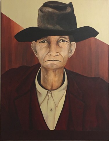 Painting titled "L’homme au chapeau" by Innox, Original Artwork, Acrylic