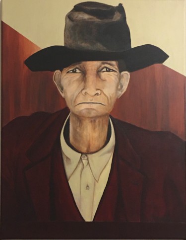 Pintura intitulada "L’homme au chapeau" por Innox, Obras de arte originais, Acrílico