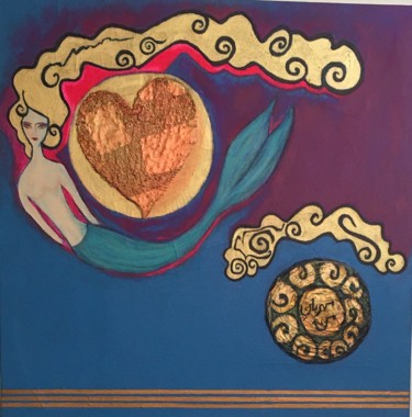 Peinture intitulée "La sirène amoureuse" par Innox, Œuvre d'art originale, Acrylique