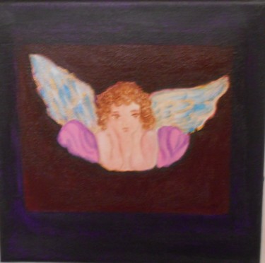 Painting titled "Mon ange mauve" by Innox, Original Artwork, Acrylic