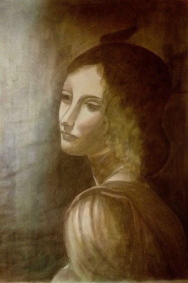Painting titled "L'Ange" by Anne-Flore De Carden, Original Artwork, Acrylic