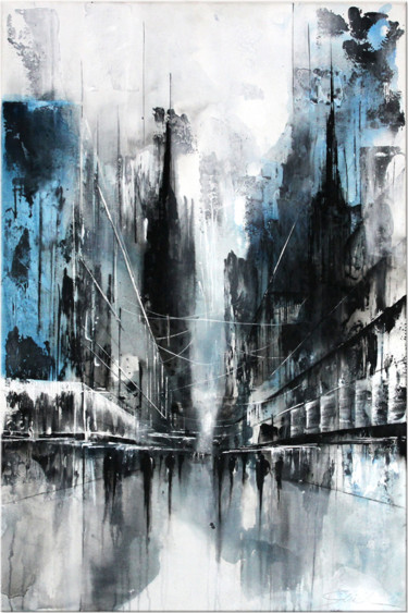Malerei mit dem Titel ""Stadtgespräch" neu…" von Galerie Inspire Art, Original-Kunstwerk, Acryl