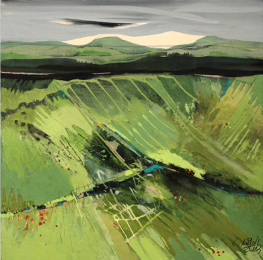 Malerei mit dem Titel "Abstrakte Landschaf…" von Galerie Inspire Art, Original-Kunstwerk, Acryl