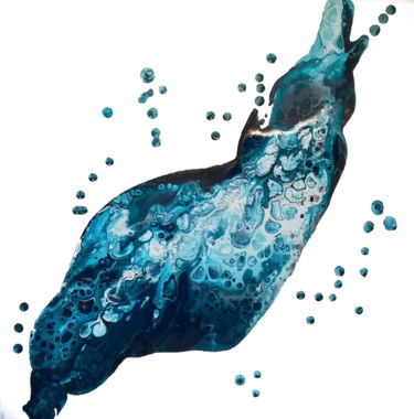 Картина под названием "Bleu minéral" - Inspired By Nature, Подлинное произведение искусства, Акрил