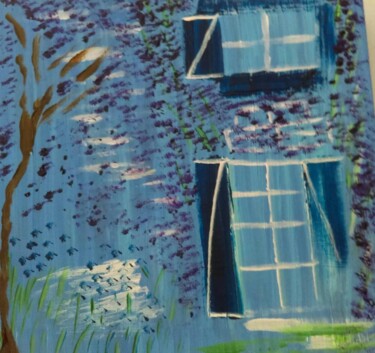 Painting titled "la maison bleue aux…" by Dany Fantoli, Original Artwork, Acrylic