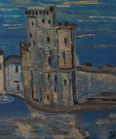 Painting titled "PORT DE LA ROCHELLE" by Dany Fantoli, Original Artwork, Acrylic Mounted on Wood Stretcher frame