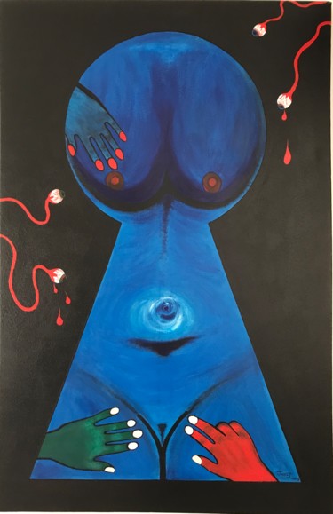 Schilderij getiteld "La luxure" door David Josset, Origineel Kunstwerk, Acryl