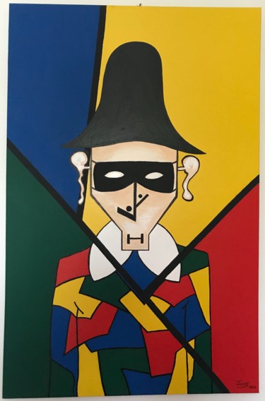 Schilderij getiteld "Arlequin" door David Josset, Origineel Kunstwerk, Acryl