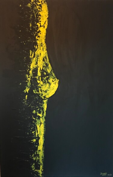 La Timide Peinture intitulée "La Timide" par David Josset, Œuvre d'art originale, Plâtre