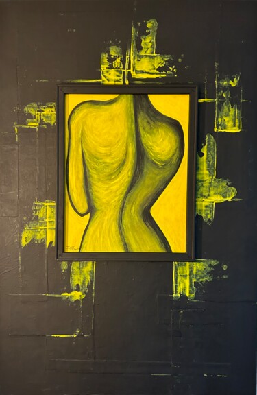 Malerei mit dem Titel "L’androgyne" von David Josset, Original-Kunstwerk, Acryl