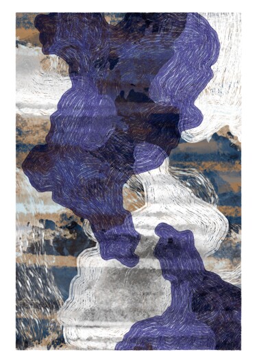 Arts numériques intitulée "Ocean Stones 2" par Inta Leora, Œuvre d'art originale, Peinture numérique