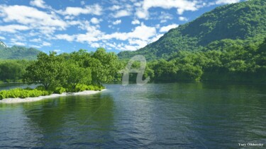 Digital Arts titled "River" by Iurii Olkhovskii, Original Artwork, 3D Modeling