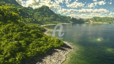 Digital Arts titled "Island" by Iurii Olkhovskii, Original Artwork, 3D Modeling