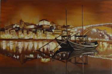 Pintura intitulada ""Barcos rabelos"" por Helena Golion, Obras de arte originais, Óleo