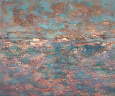 Peinture intitulée "Copper Landscape, a…" par Tanya Kreymer, Œuvre d'art originale, Acrylique