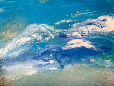 Картина под названием "Raging sea. Picture…" - Tiana Te, Подлинное произведение искусства, Акрил Установлен на картон