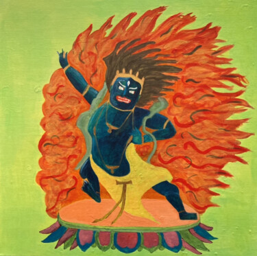 Malerei mit dem Titel "Mahakala" von Philippe Collinet, Original-Kunstwerk, Acryl