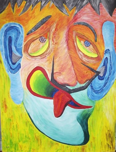 Peinture intitulée "il est fou du choco…" par J.P Peintre Intuitionniste, Œuvre d'art originale, Acrylique