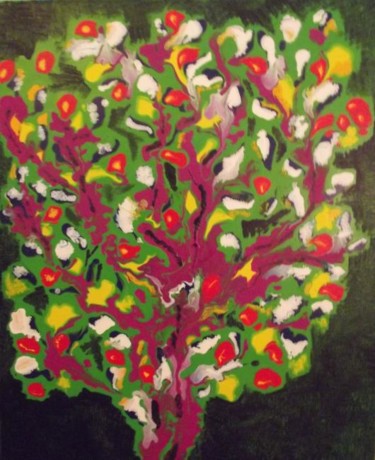 Peinture intitulée "le citronfraisier" par J.P Peintre Intuitionniste, Œuvre d'art originale, Huile