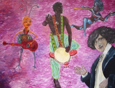 Peinture intitulée "viens danse avec no…" par J.P Peintre Intuitionniste, Œuvre d'art originale, Autre